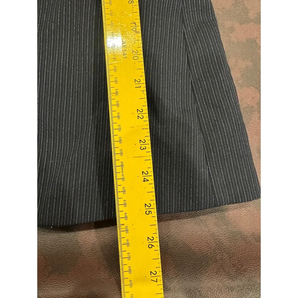 Theory Womens Navy Pinstripe Wool Blend Two Button Blazer Jacket Size 6